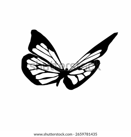 vector illustration butterfly. the design showcases a minimalist aesthetic, ideal for tattoos, logo concepts, vector design, or wall art