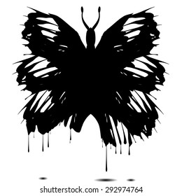 Vector illustration of butterfly with a drop