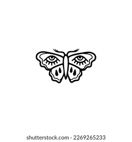vector illustration of a butterfly with eyes