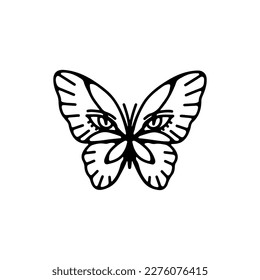  vector illustration of a butterfly with eyes concept