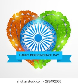 Vector illustration of a Butterfly Heart with ribbon for Happy Independence Day.