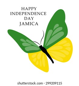 Vector illustration of a Butterfly for Jamica independence Day.