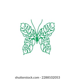 ilustración vectorial concepto de hoja de mariposa