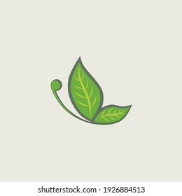 Vector illustration of butterfly leaf icon