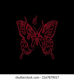 ilustración vectorial de una mariposa con un concepto de línea