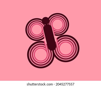 vector illustration of butterfly in minimalist style with celtic knot technique