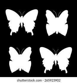 Vector illustration of a butterfly on a black background.