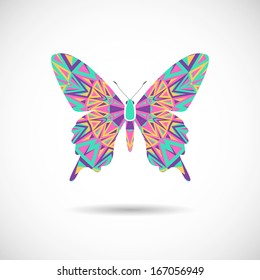 Vector illustration - butterfly on a white background