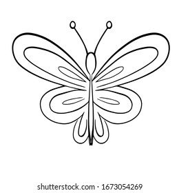 Butterfly Line Icon Outline Vector Sign Stock Vector (Royalty Free ...