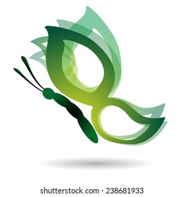 Vector illustration of butterfly on a white background.
