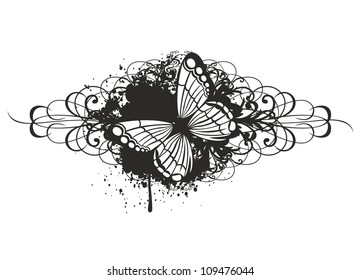 Vector illustration butterfly with pattern