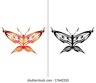 vector Illustration of butterfly, perfect for tattoo...