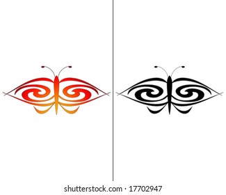 vector illustration of butterfly, perfect as tattoo or for other design