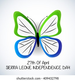 Vector illustration of a butterfly for Sierra Leone independence day .