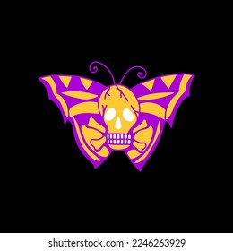vector illustration of a butterfly with a skull