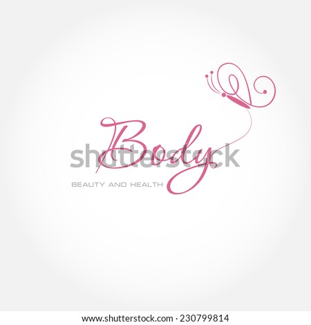 Vector illustration with Butterfly symbol. Logo design.  For beauty salon, spa center, health clinic