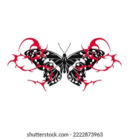 vector illustration of butterfly tattoo concept