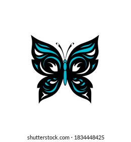 Vector illustration of butterfly tattoo design