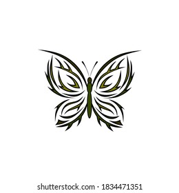 Vector illustration of butterfly tattoo design