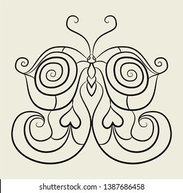Vector illustration of a butterfly.  T-shirt design. Vector design of tile, carpet, tablecloth fabric, cushion, pillow, bags, cover.