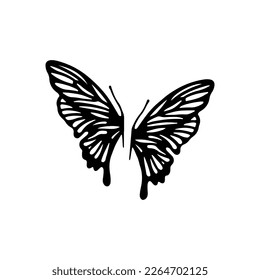 ilustración vectorial de una mariposa en dos