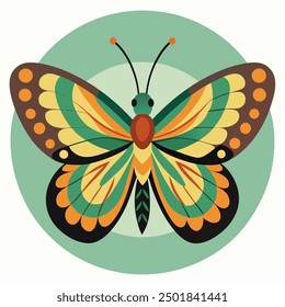 vector illustration of a butterfly with wide wings and a charming color. a colorful butterfly with a colorful pattern on it. Abstract Butterfly Wings. Exotic Moth Decor. Elegant Flying Insect.