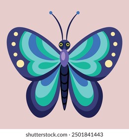 vector illustration of a butterfly with wide wings and a charming color. a colorful butterfly with a colorful pattern on it. Abstract Butterfly Wings. Exotic Moth Decor. Elegant Flying Insect.