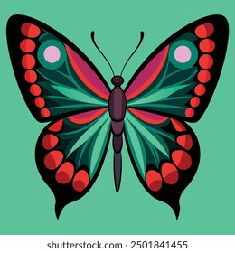 vector illustration of a butterfly with wide wings and a charming color. a colorful butterfly with a colorful pattern on it. Abstract Butterfly Wings. Exotic Moth Decor. Elegant Flying Insect.