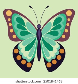 vector illustration of a butterfly with wide wings and a charming color. a colorful butterfly with a colorful pattern on it. Abstract Butterfly Wings. Exotic Moth Decor. Elegant Flying Insect.