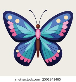 vector illustration of a butterfly with wide wings and a charming color. a colorful butterfly with a colorful pattern on it. Abstract Butterfly Wings. Exotic Moth Decor. Elegant Flying Insect.