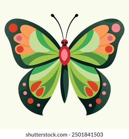 vector illustration of a butterfly with wide wings and a charming color. a colorful butterfly with a colorful pattern on it. Abstract Butterfly Wings. Exotic Moth Decor. Elegant Flying Insect.