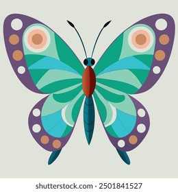 vector illustration of a butterfly with wide wings and a charming color. a colorful butterfly with a colorful pattern on it. Abstract Butterfly Wings. Exotic Moth Decor. Elegant Flying Insect.