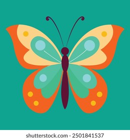 vector illustration of a butterfly with wide wings and a charming color. a colorful butterfly with a colorful pattern on it. Abstract Butterfly Wings. Exotic Moth Decor. Elegant Flying Insect.