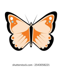 vector illustration of a butterfly with wide wings and a charming color. a colorful butterfly with a colorful pattern on it. Abstract Butterfly Wings. Exotic Moth Decor. Elegant Flying Insect.