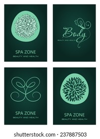 Vector illustration with Butterflys and flowers symbols. Logo designs set. For beauty salon, spa center, health clinic