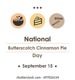 vector illustration for butterscotch pie day in september