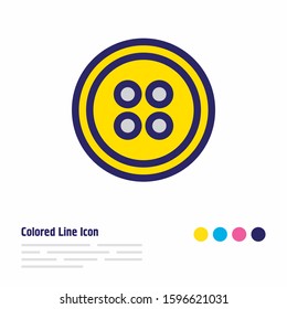 Vector illustration of button icon colored line. Beautiful hobby element also can be used as tailor icon element.