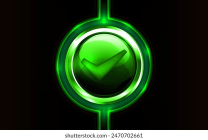 Botón de Ilustración vectorial aislado en el fondo oscuro