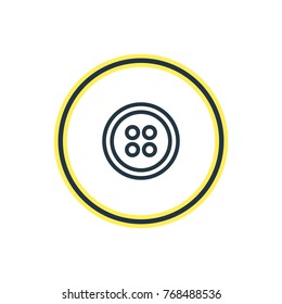 Vector Illustration Of Button Outline. Beautiful Hobby Element Also Can Be Used As Tailor Element.