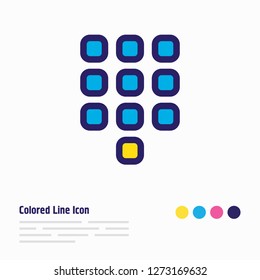 Vector illustration of buttons icon colored line. Beautiful community element also can be used as numpad icon element.