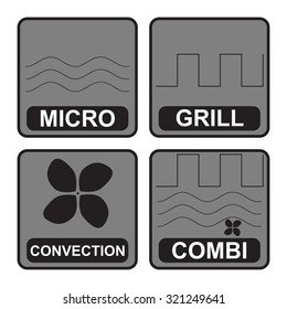 Vector illustration of buttons for microwave. Set of buttons for microwave.