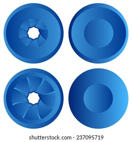 Vector illustration of buttons on a white background.