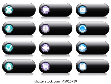 Vector illustration of buttons for web design