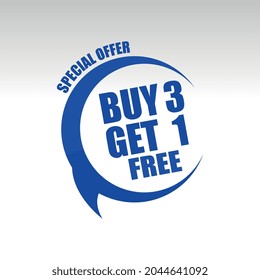 Ilustración vectorial Comprar 1 Obtener 1 Gratis, banner de venta, plantilla de diseño de etiqueta de descuento, icono de aplicación.