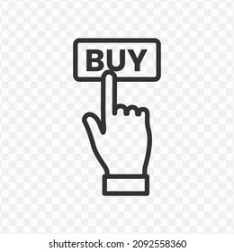 Vector illustration of buy icon in dark color and transparent background(png).