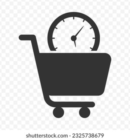 Vector illustration of buy time icon in dark color and transparent background(PNG).
