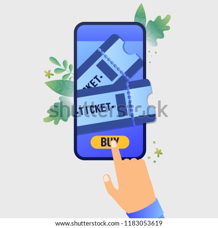 vector illustration buying tickets online booking stock vector