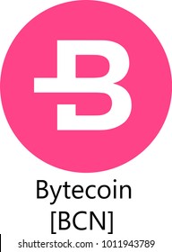 Vector Illustration Of Bytecoin BCN Cryptocurrency Coin / Virtual Money Icon / Logotype In Color
 svg