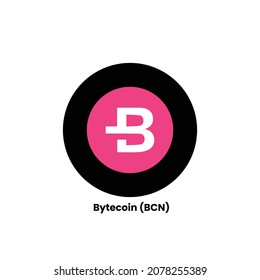 Vector illustration of Bytecoin (BCN) cryptocurrency logo, symbol in a white background. svg