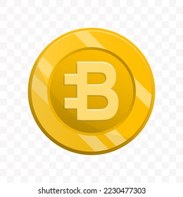 Vektorgrafik von Bytecoin-Münze in goldener Farbe auf transparentem Hintergrund (PNG).